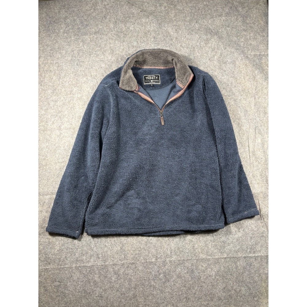 TRINITY Men's Dark Blue Fleece 1/4 Zip Pullover Sweatshirt XL